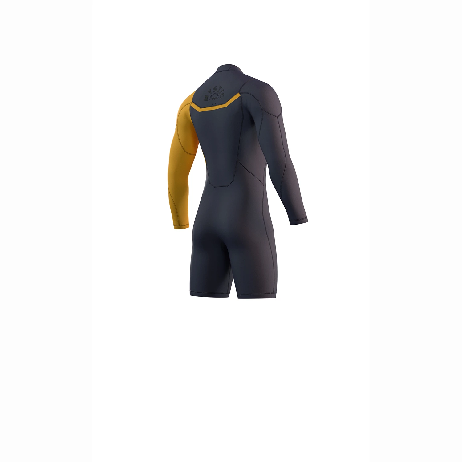 Mystic Marshall 3/2 GBS Front-Zip Longarm Shorty Wetsuit - Blue / Mustard - Image 2