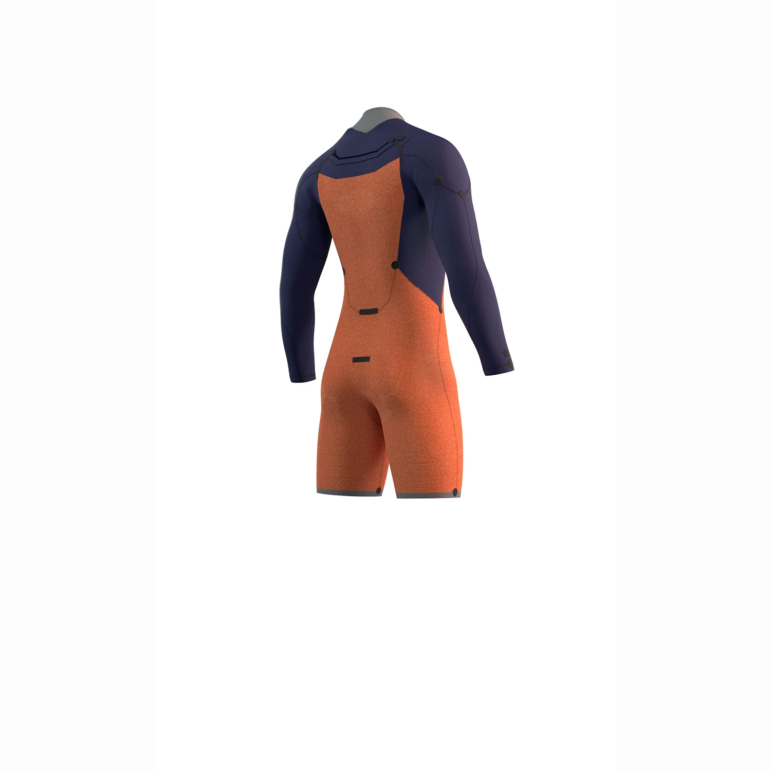 Mystic Marshall 3/2 GBS Front-Zip Longarm Shorty Wetsuit - Blue / Mustard 6 Mystic Marshall 3/2 GBS Front-Zip Longarm Shorty Wetsuit - Blue / Mustard - Image 4